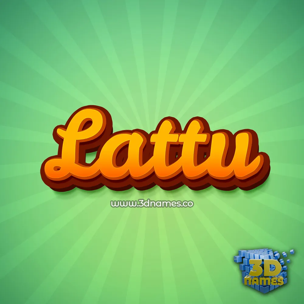 lattu in Green Rays style - 3D name wallpaper