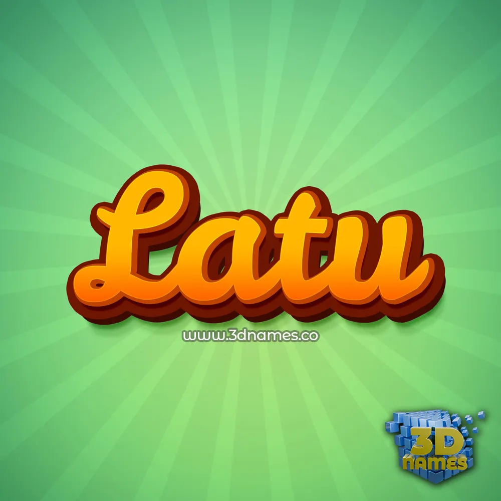 latu in Green Rays style - 3D name wallpaper