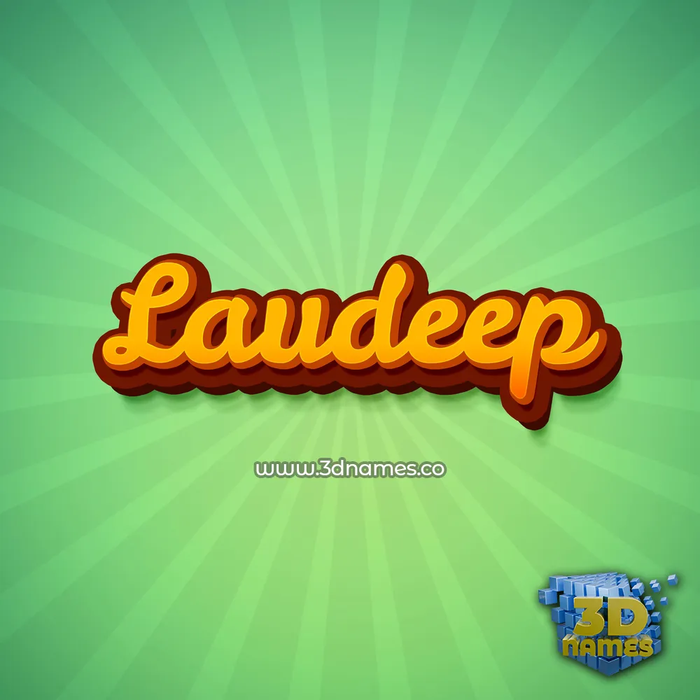 laudeep in Green Rays style - 3D name wallpaper