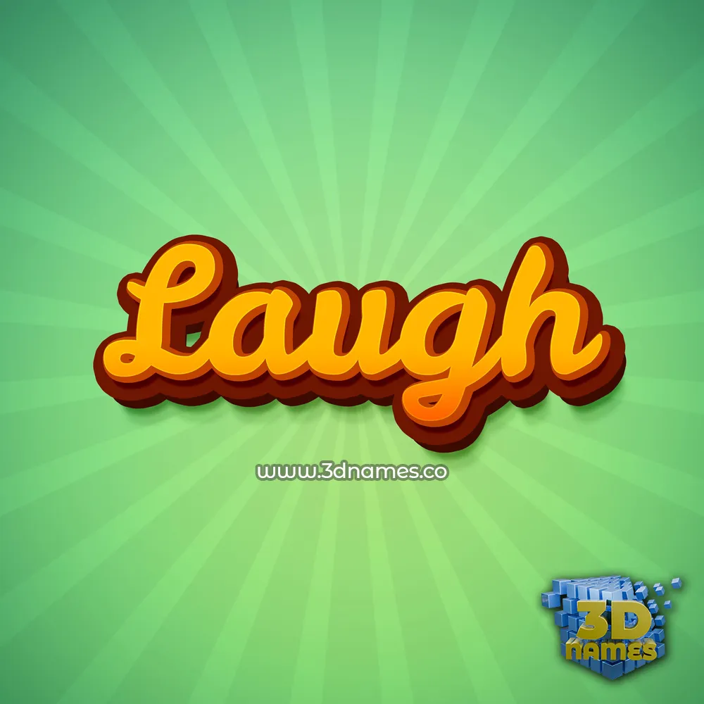 laugh in Green Rays style - 3D name wallpaper