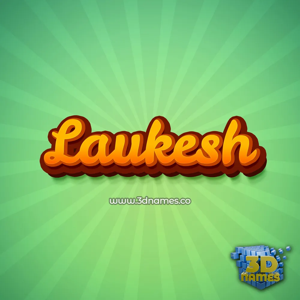 laukesh in Green Rays style - 3D name wallpaper