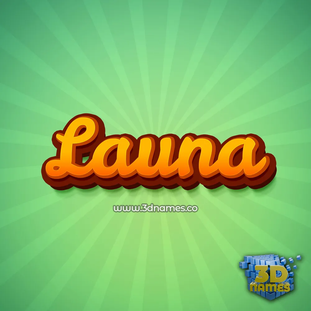 launa in Green Rays style - 3D name wallpaper