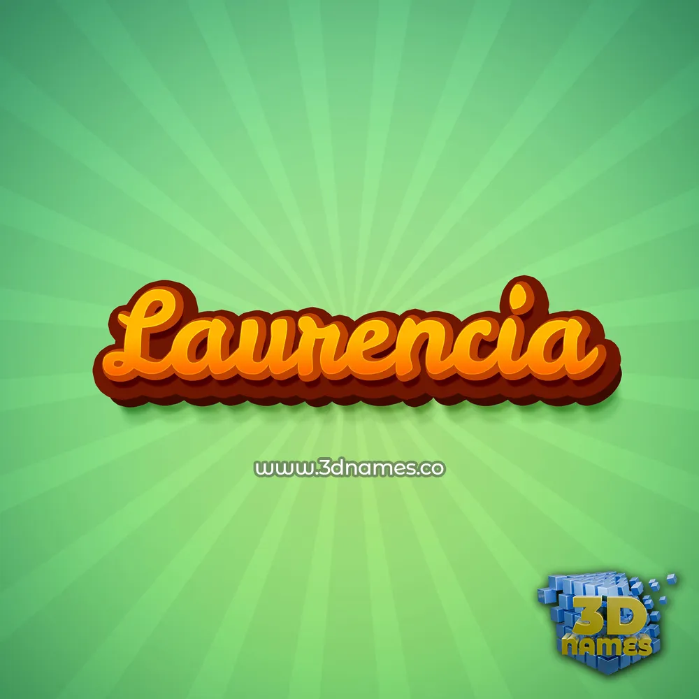 laurencia in Green Rays style - 3D name wallpaper