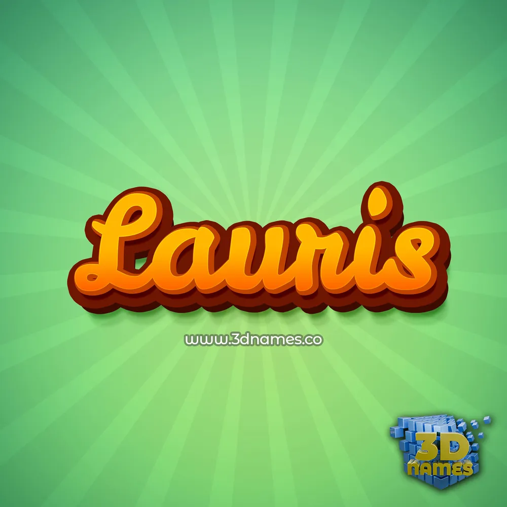 lauris in Green Rays style - 3D name wallpaper