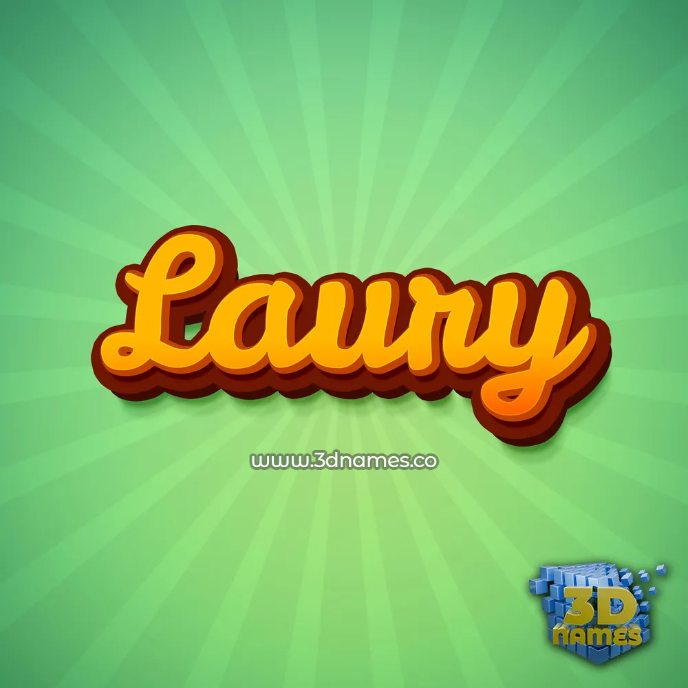 laury in Green Rays style - 3D name wallpaper