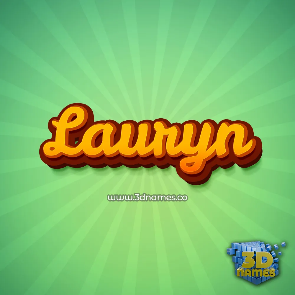 lauryn in Green Rays style - 3D name wallpaper