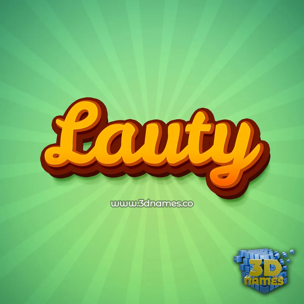 lauty in Green Rays style - 3D name wallpaper