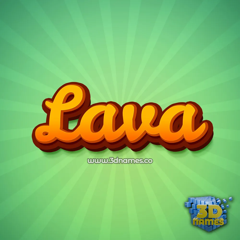 lava in Green Rays style - 3D name wallpaper