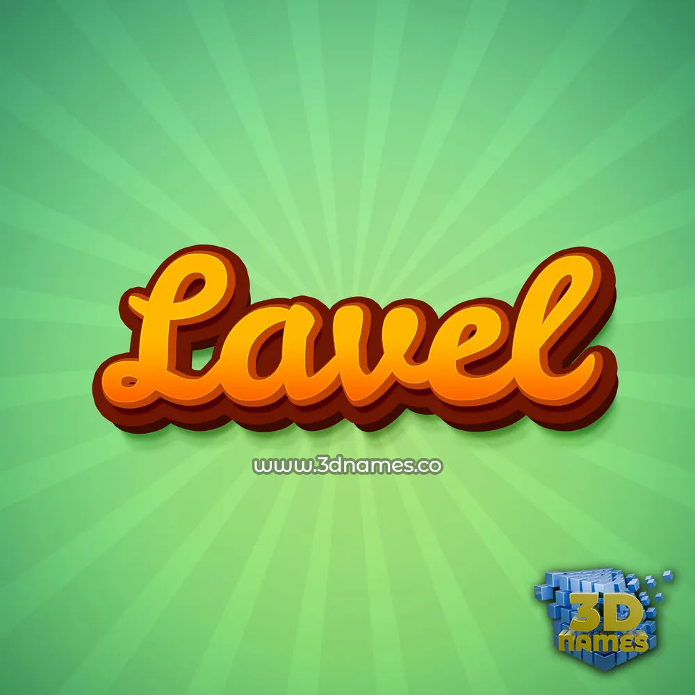 lavel in Green Rays style - 3D name wallpaper