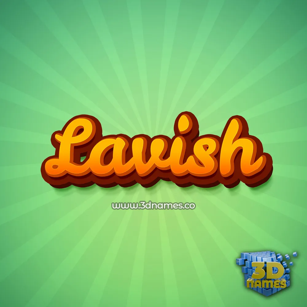 lavish in Green Rays style - 3D name wallpaper