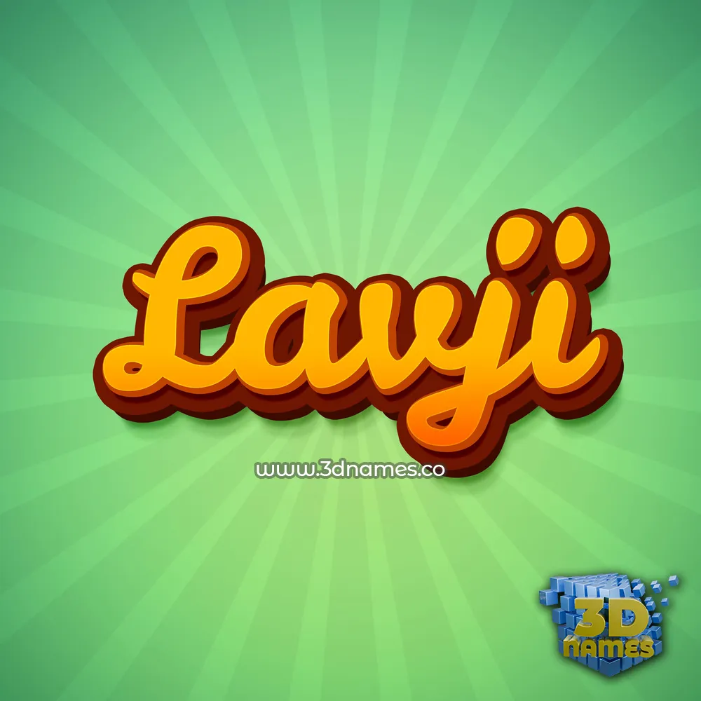 lavji in Green Rays style - 3D name wallpaper