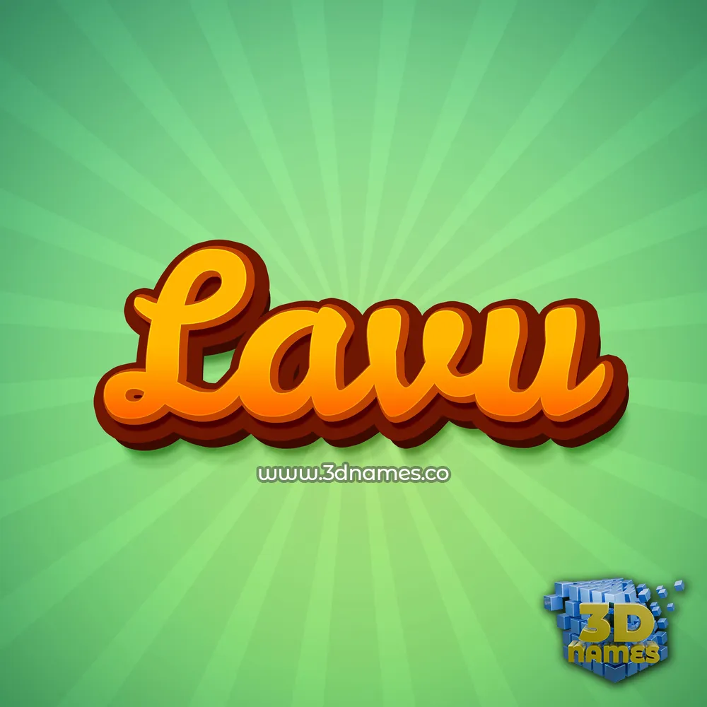 lavu in Green Rays style - 3D name wallpaper