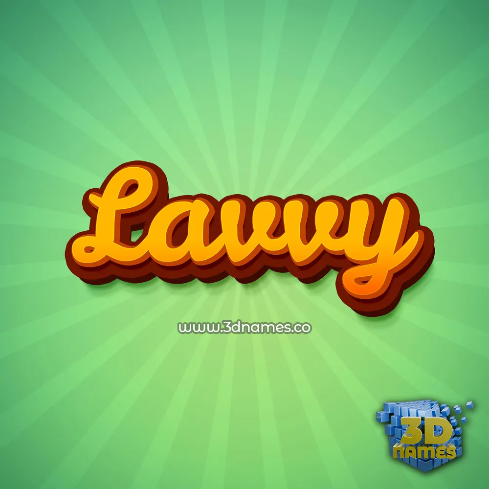 lavvy in Green Rays style - 3D name wallpaper