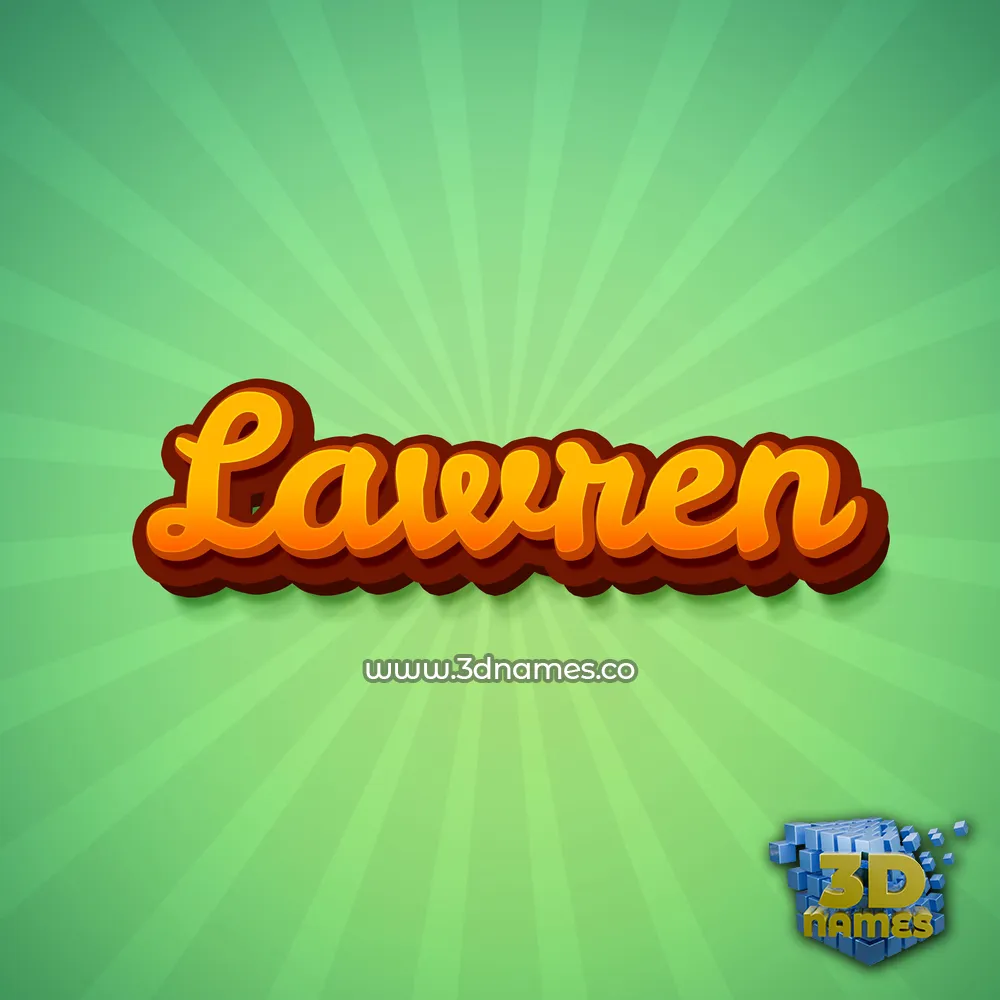 lawren in Green Rays style - 3D name wallpaper