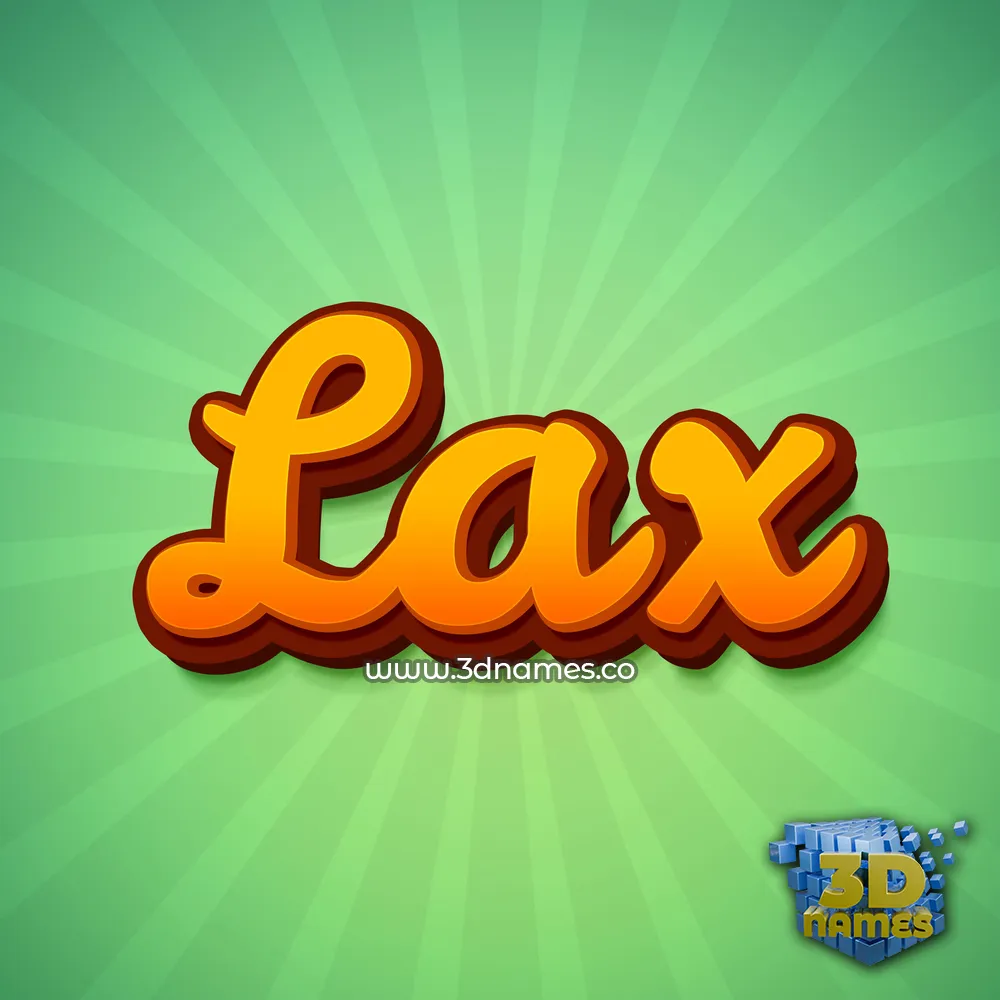 lax in Green Rays style - 3D name wallpaper