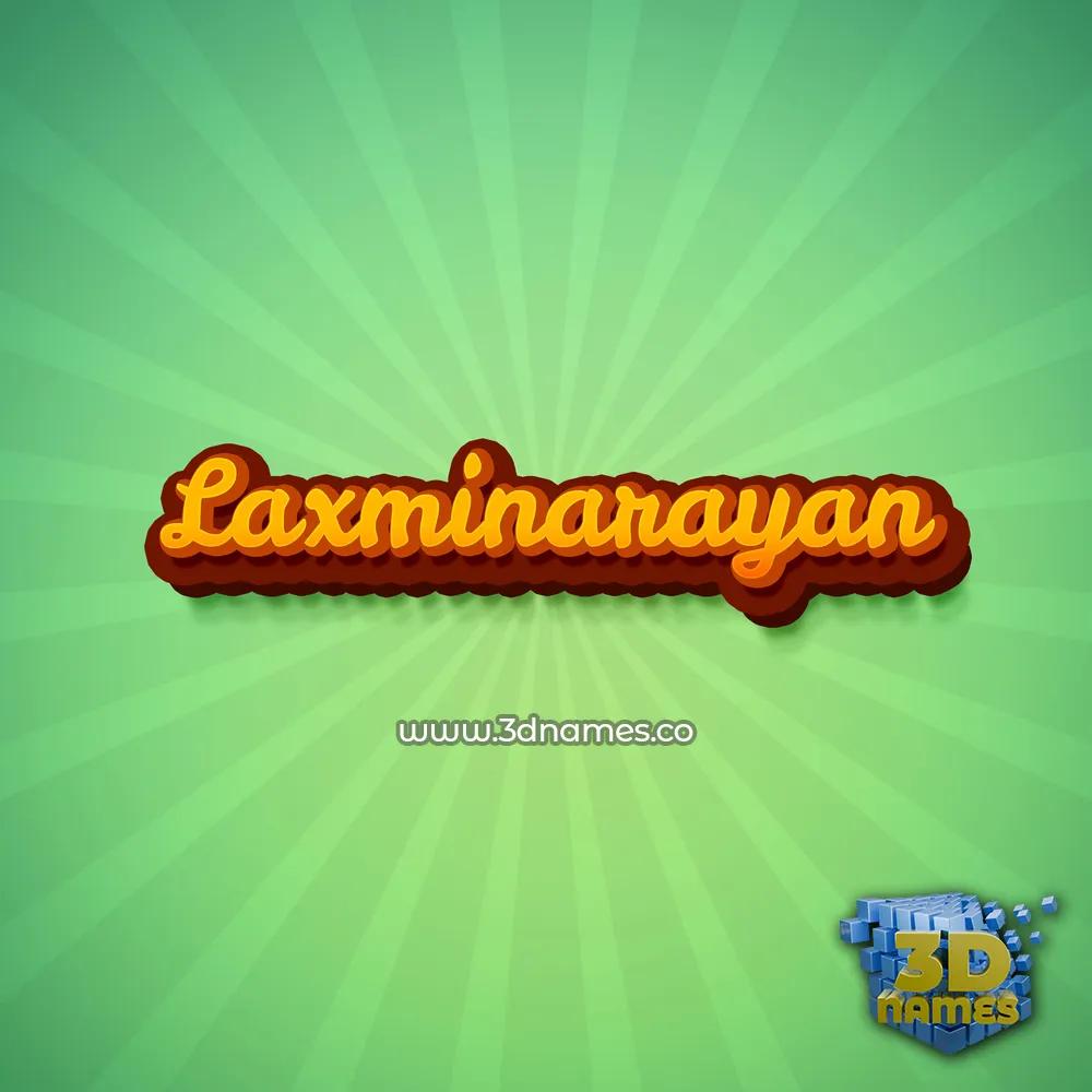 laxminarayan in Green Rays style - 3D name wallpaper