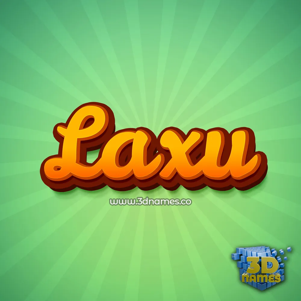 laxu in Green Rays style - 3D name wallpaper