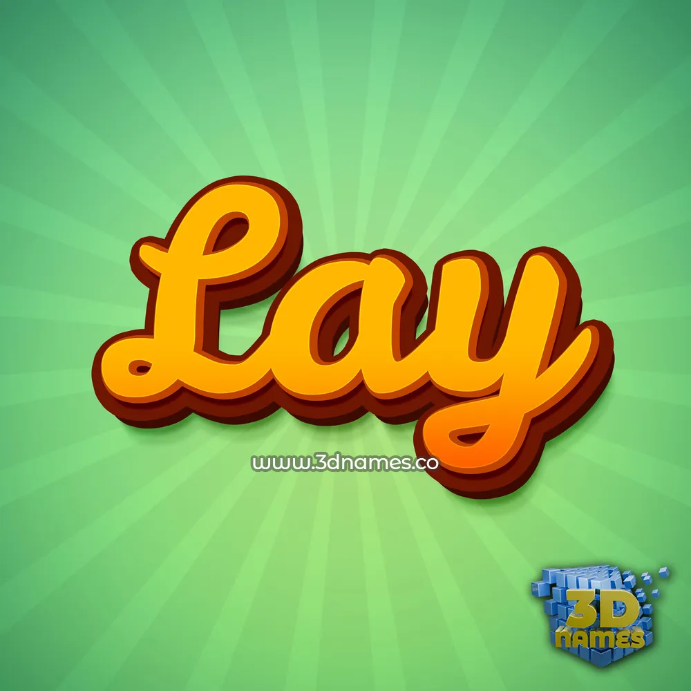 lay in Green Rays style - 3D name wallpaper