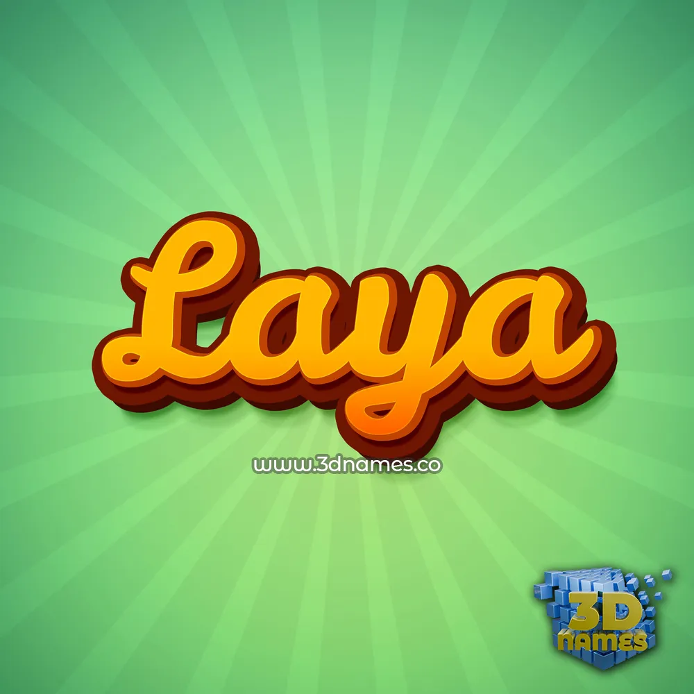 laya in Green Rays style - 3D name wallpaper