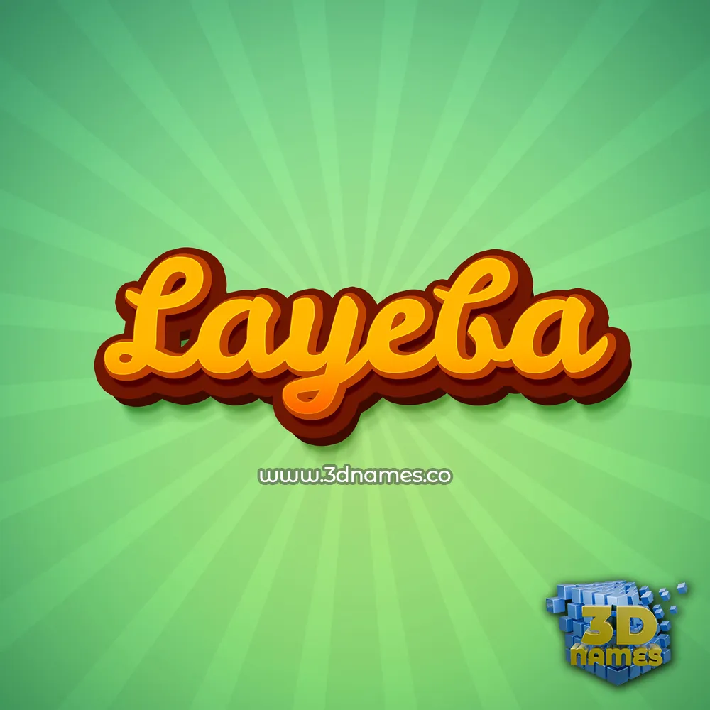 layeba in Green Rays style - 3D name wallpaper