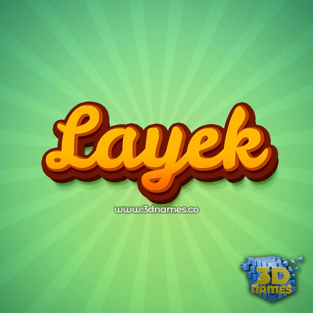 layek in Green Rays style - 3D name wallpaper