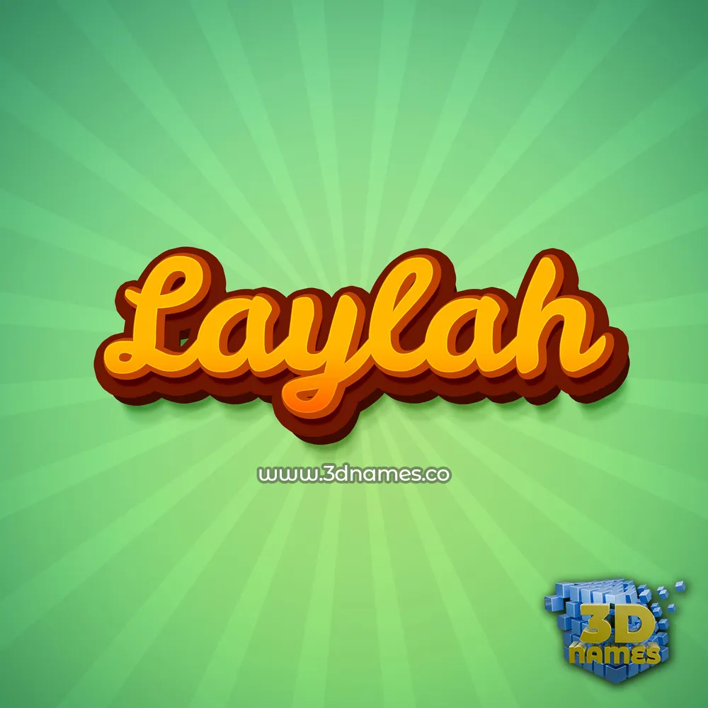 laylah in Green Rays style - 3D name wallpaper