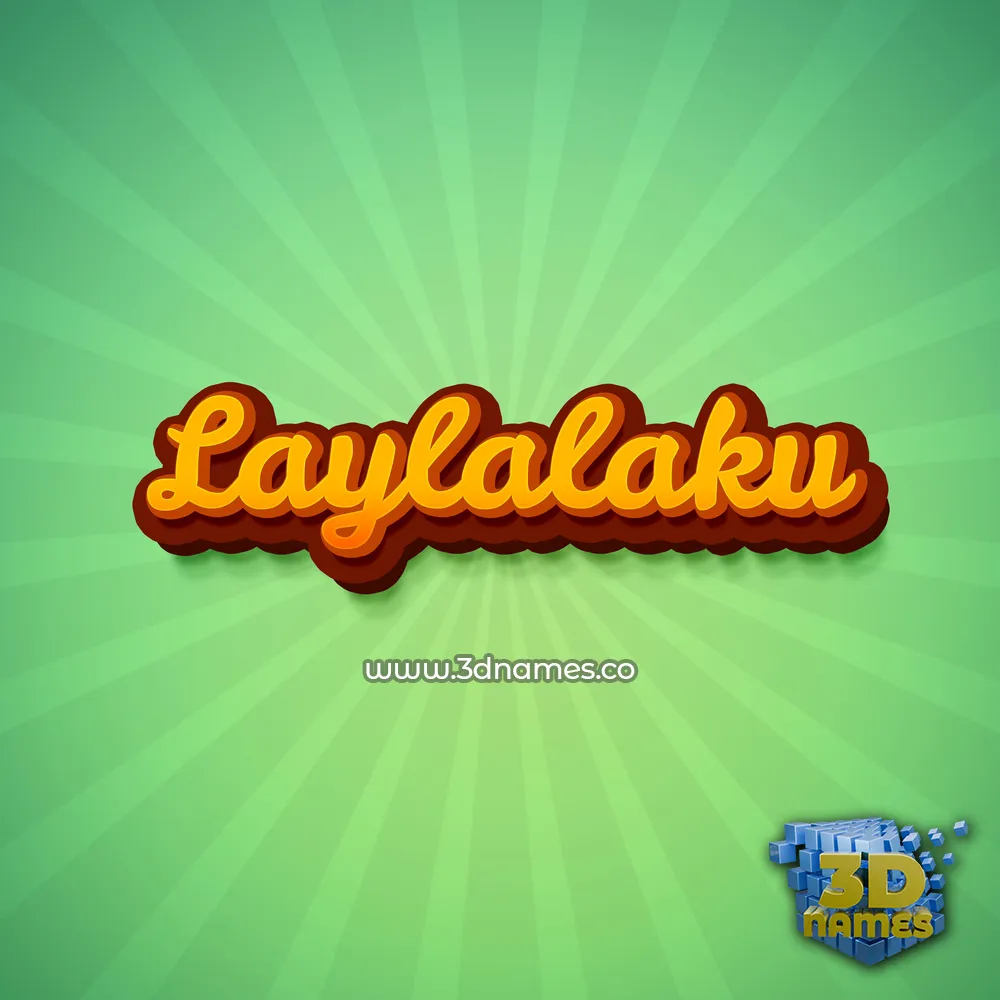 laylalaku in Green Rays style - 3D name wallpaper