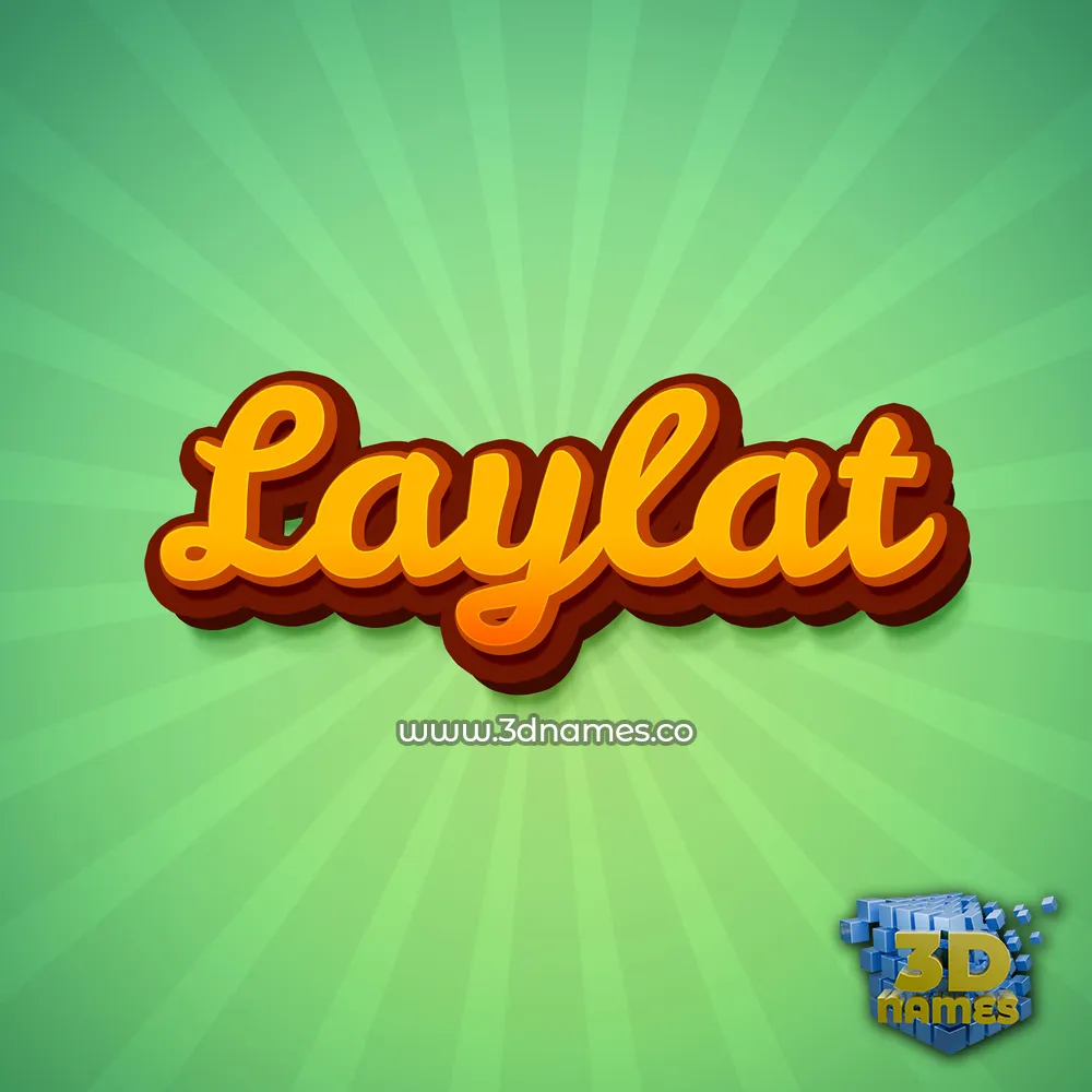 laylat in Green Rays style - 3D name wallpaper