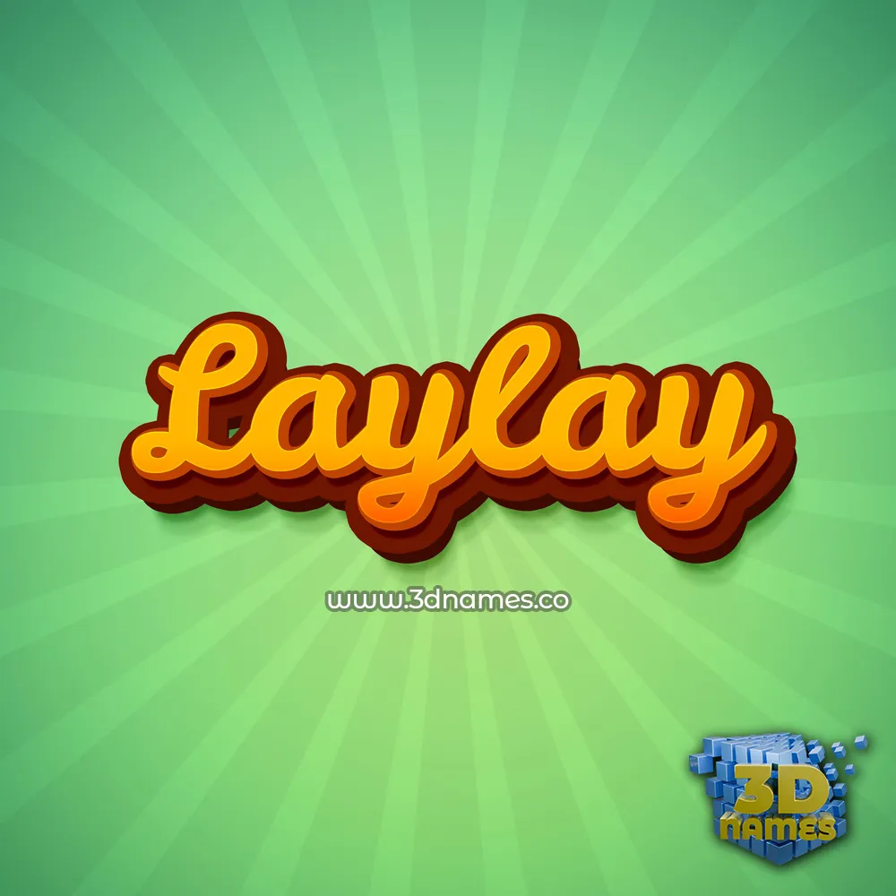 laylay in Green Rays style - 3D name wallpaper