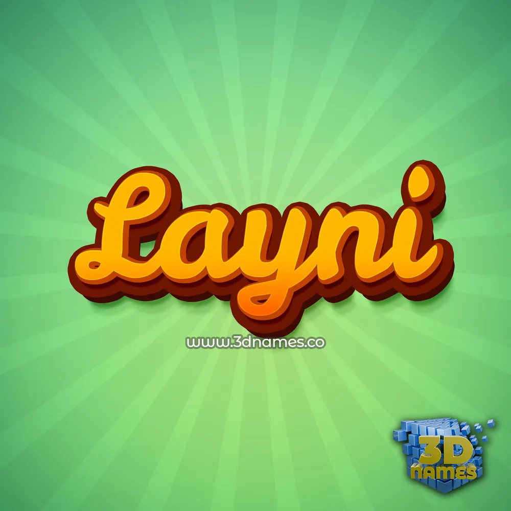 layni in Green Rays style - 3D name wallpaper
