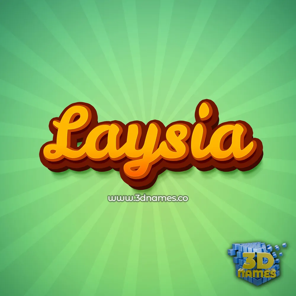 laysia in Green Rays style - 3D name wallpaper