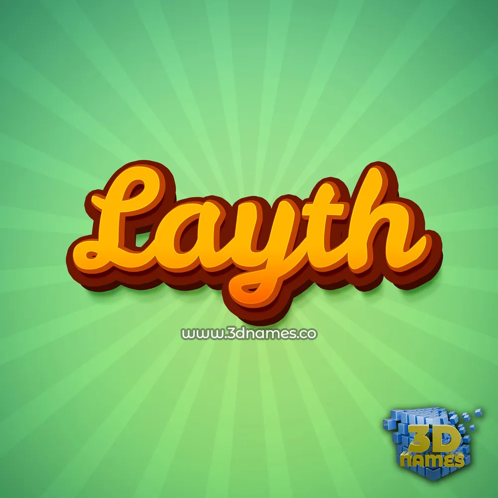 layth in Green Rays style - 3D name wallpaper