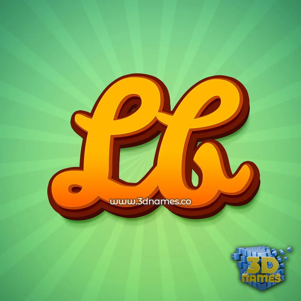 lb in Green Rays style - 3D name wallpaper