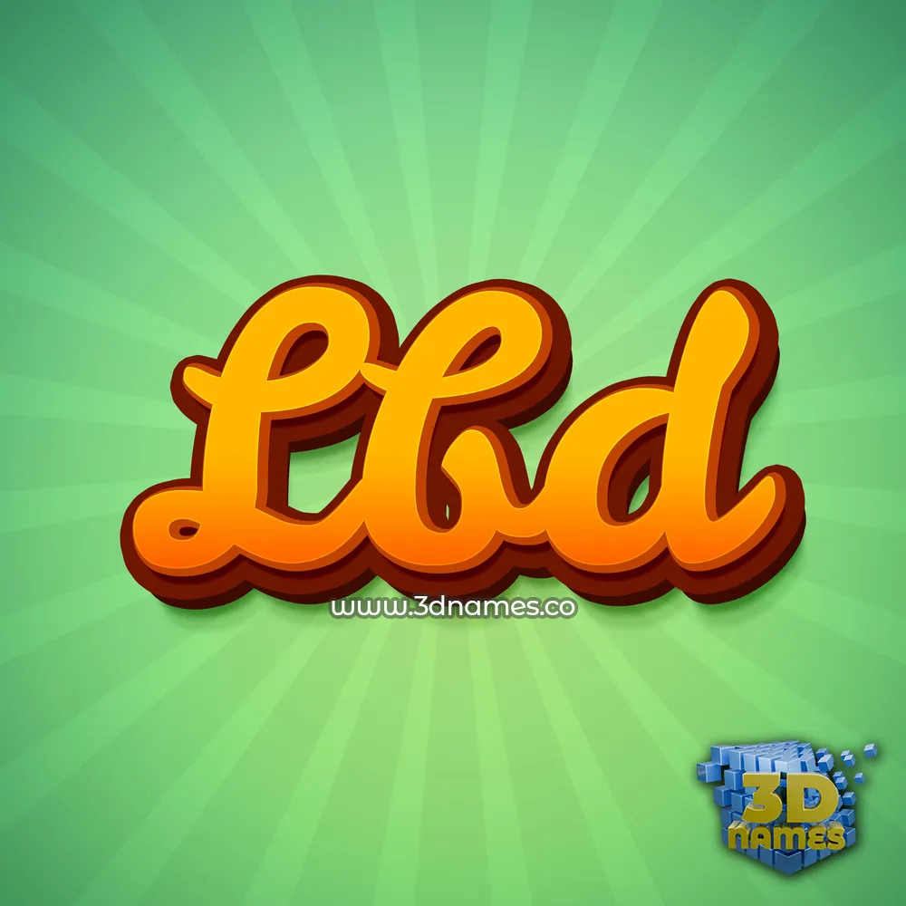 lbd in Green Rays style - 3D name wallpaper