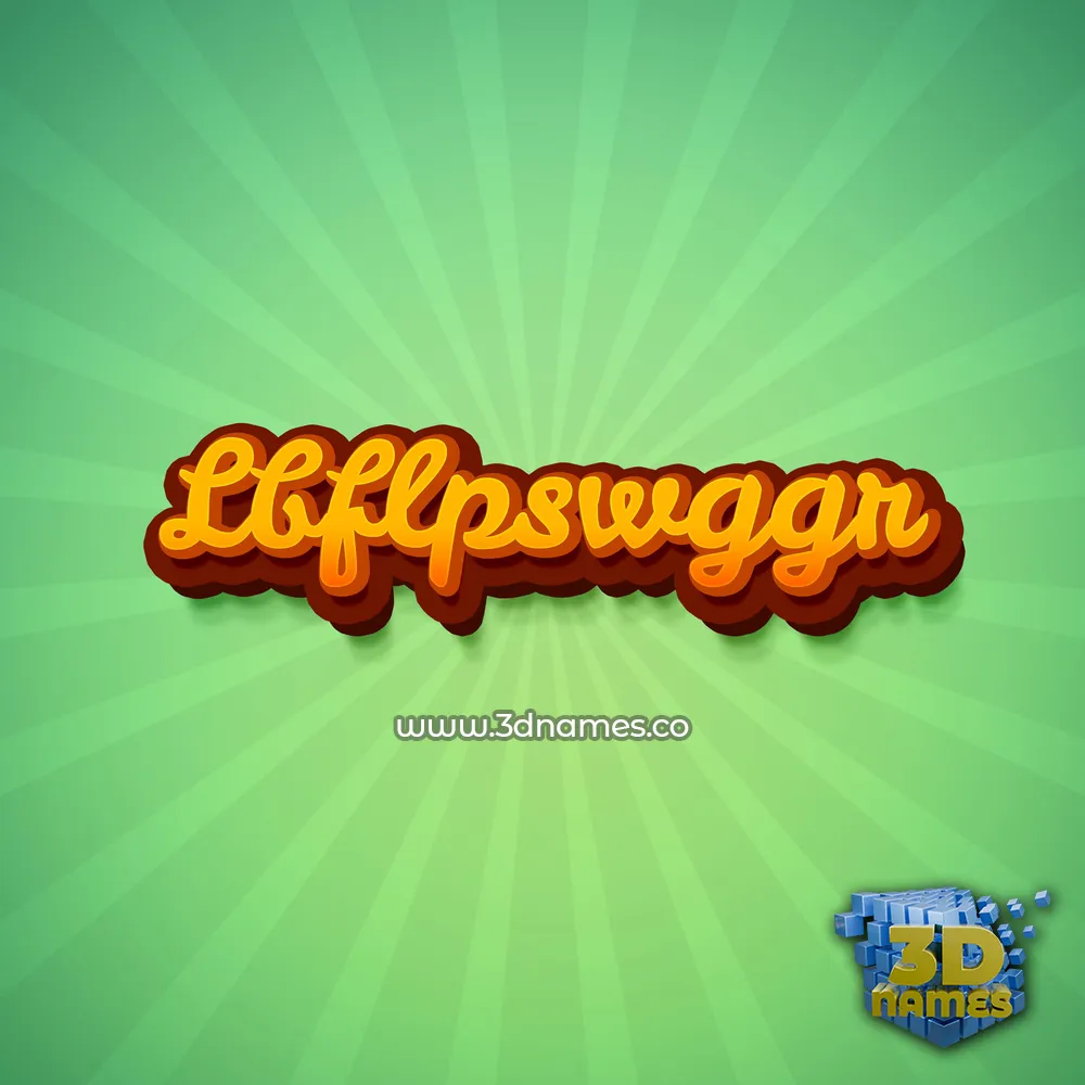 lbflpswggr in Green Rays style - 3D name wallpaper