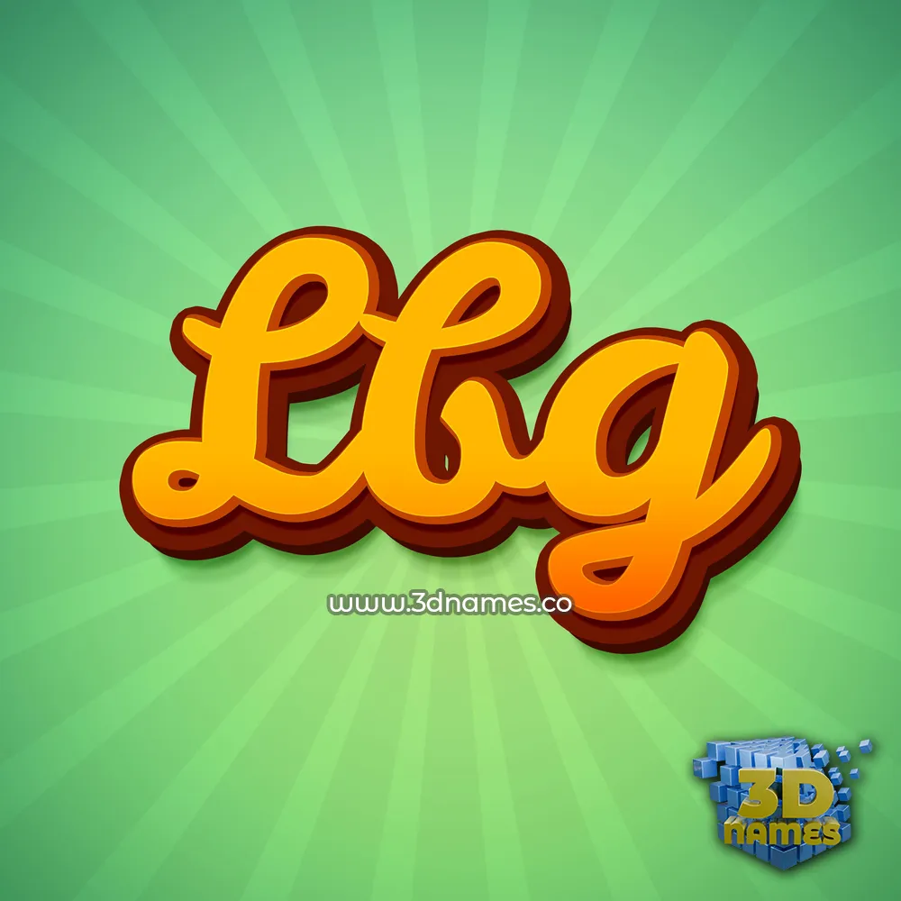 lbg in Green Rays style - 3D name wallpaper