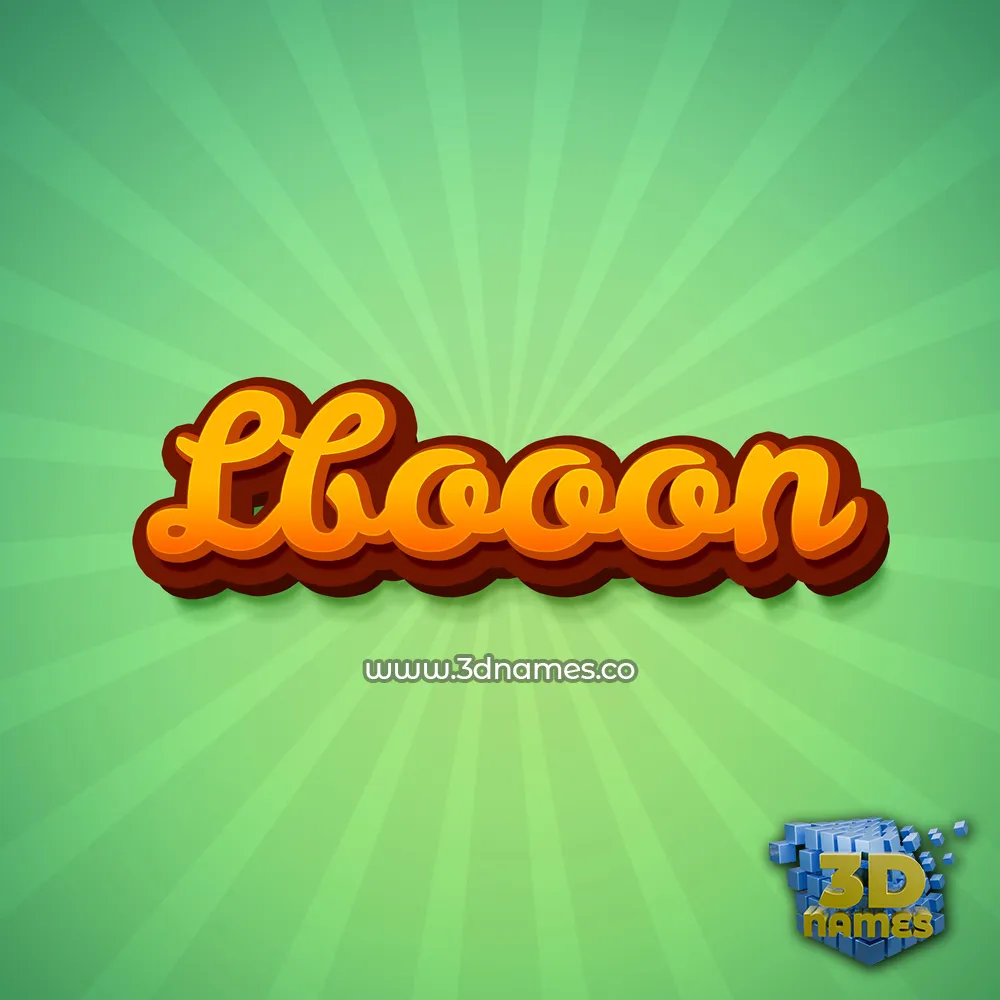 lbooon in Green Rays style - 3D name wallpaper