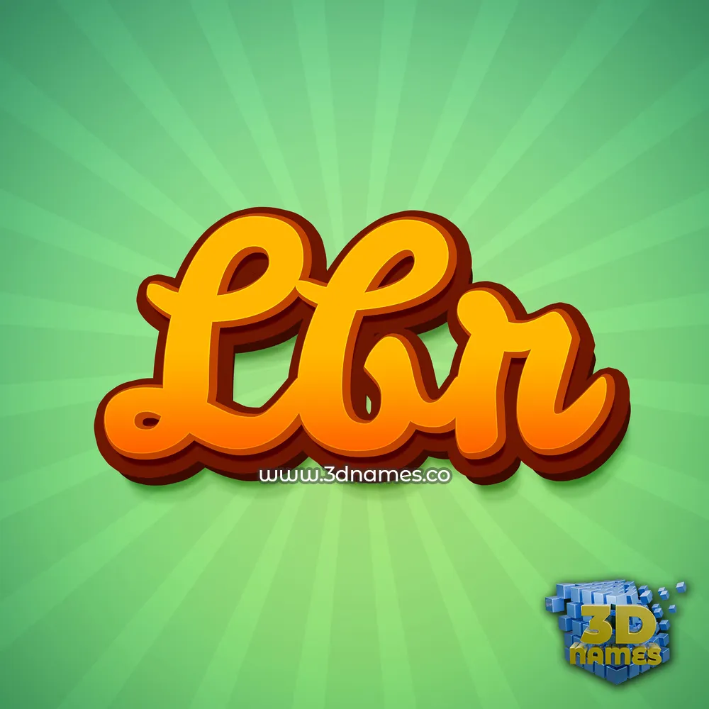lbr in Green Rays style - 3D name wallpaper