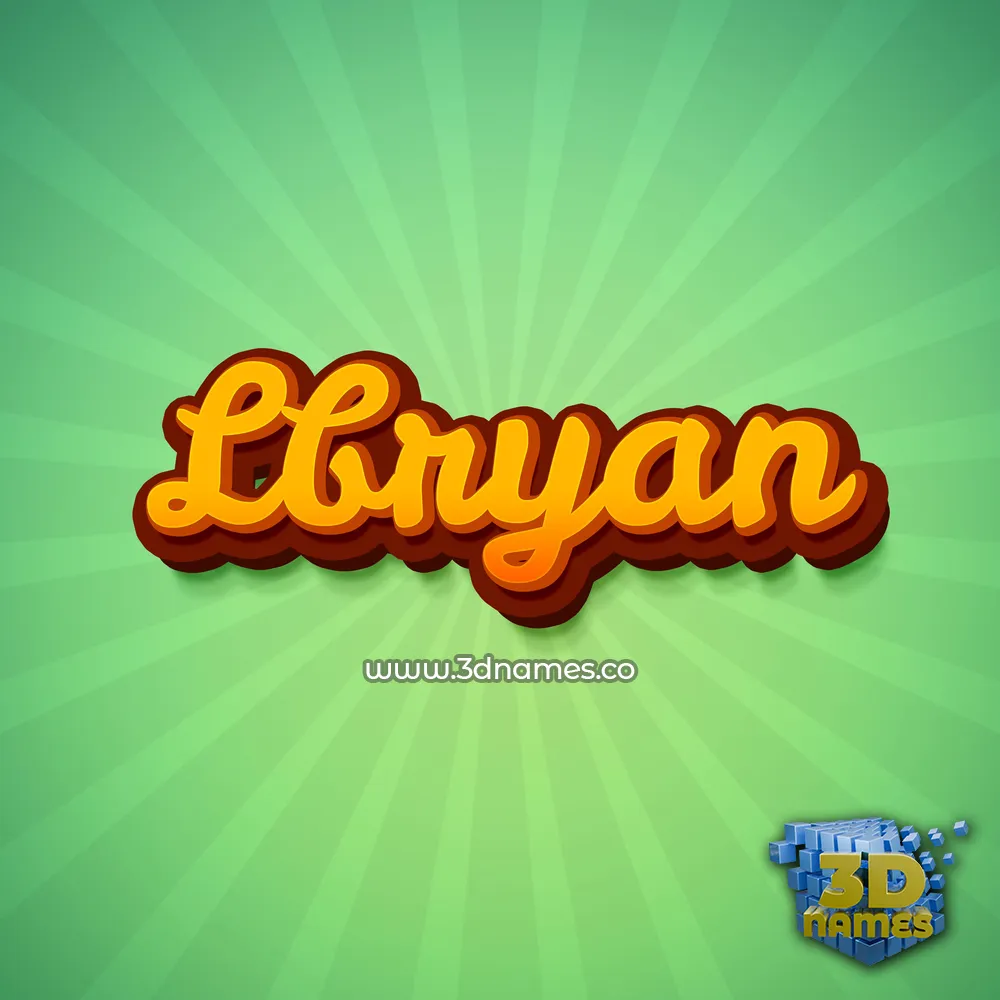 lbryan in Green Rays style - 3D name wallpaper