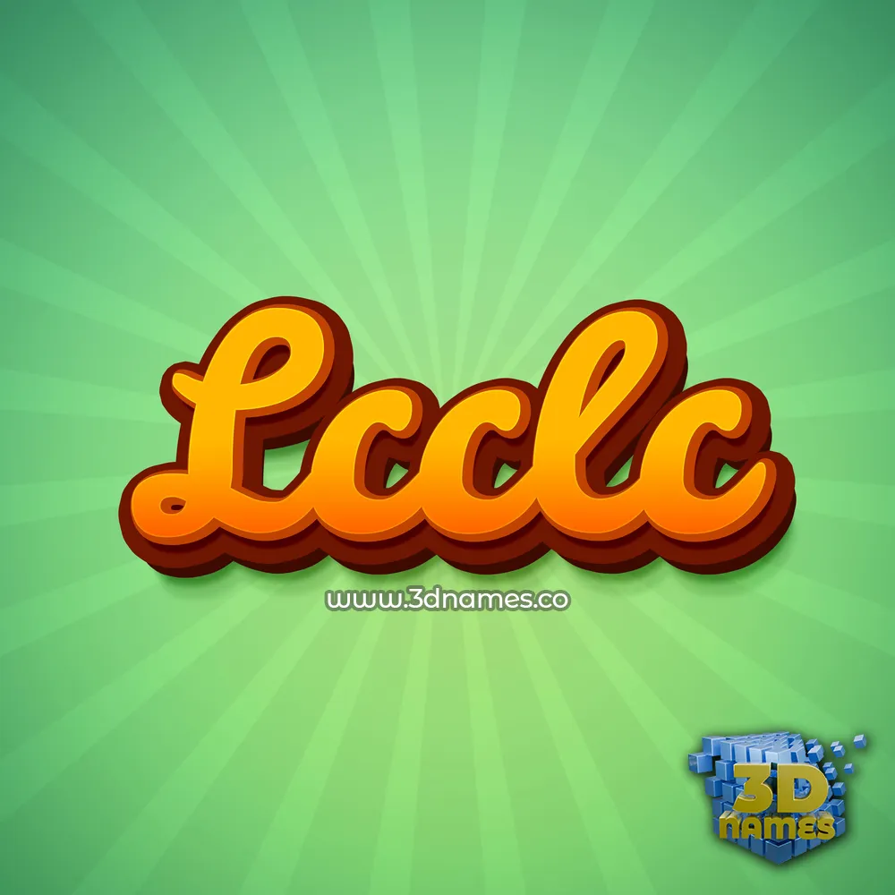lcclc in Green Rays style - 3D name wallpaper