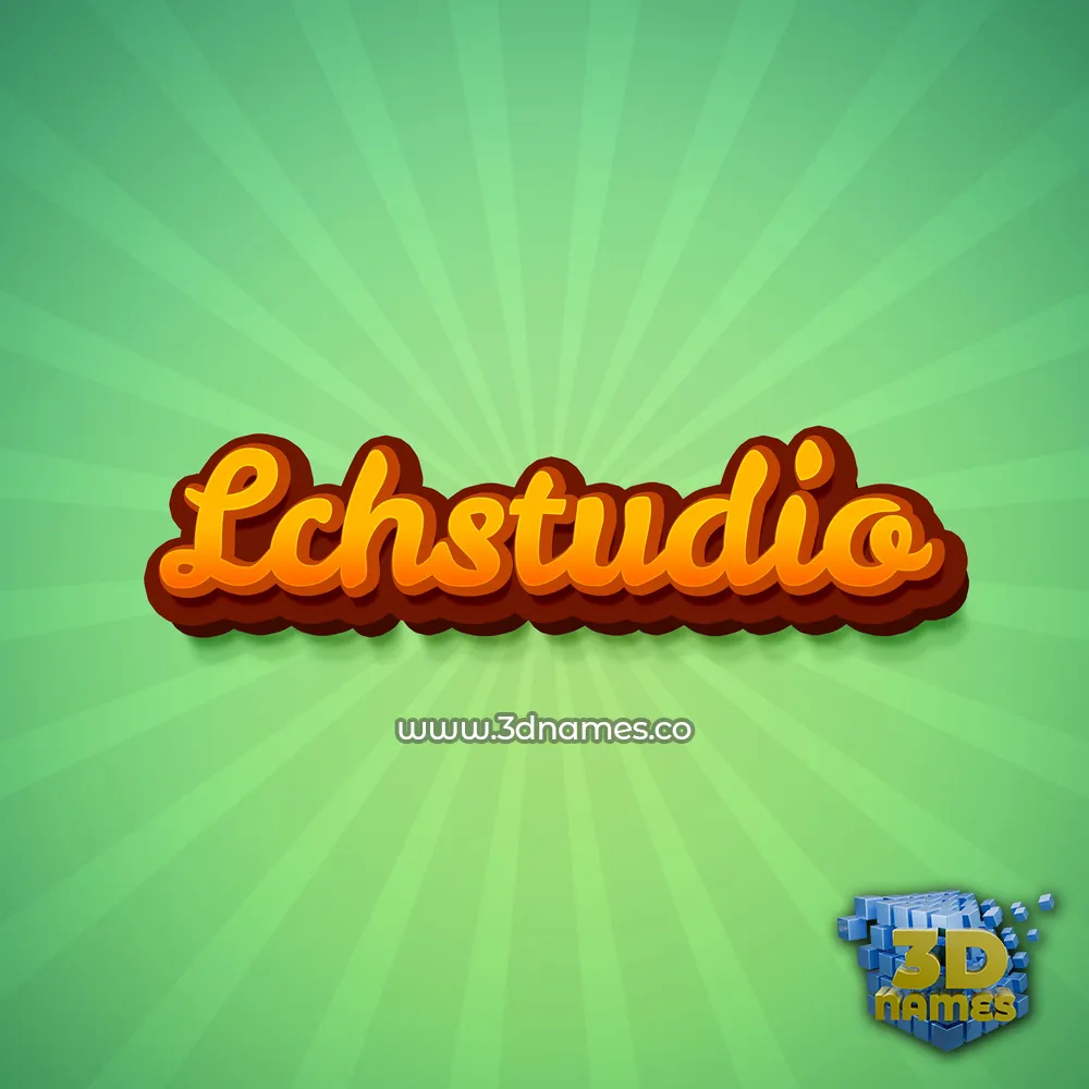 lchstudio in Green Rays style - 3D name wallpaper