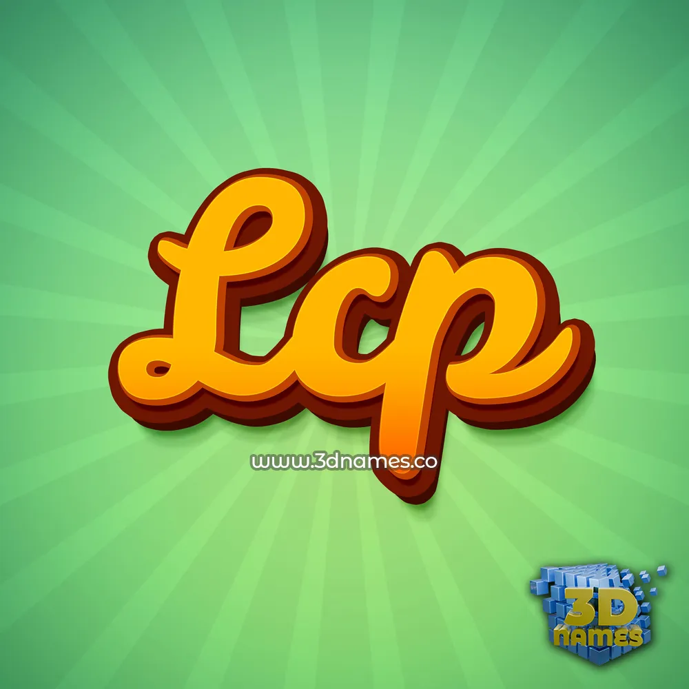 lcp in Green Rays style - 3D name wallpaper