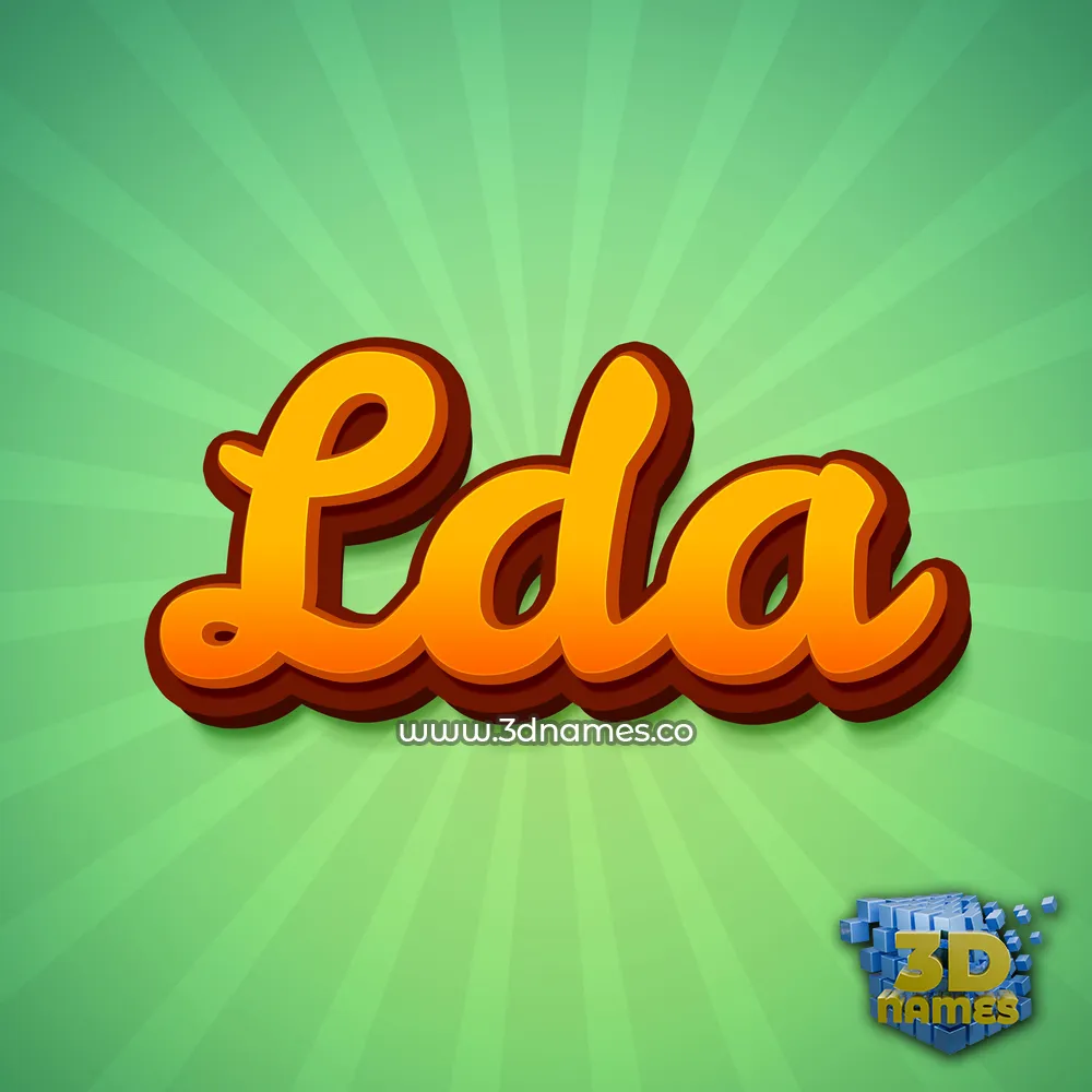 lda in Green Rays style - 3D name wallpaper
