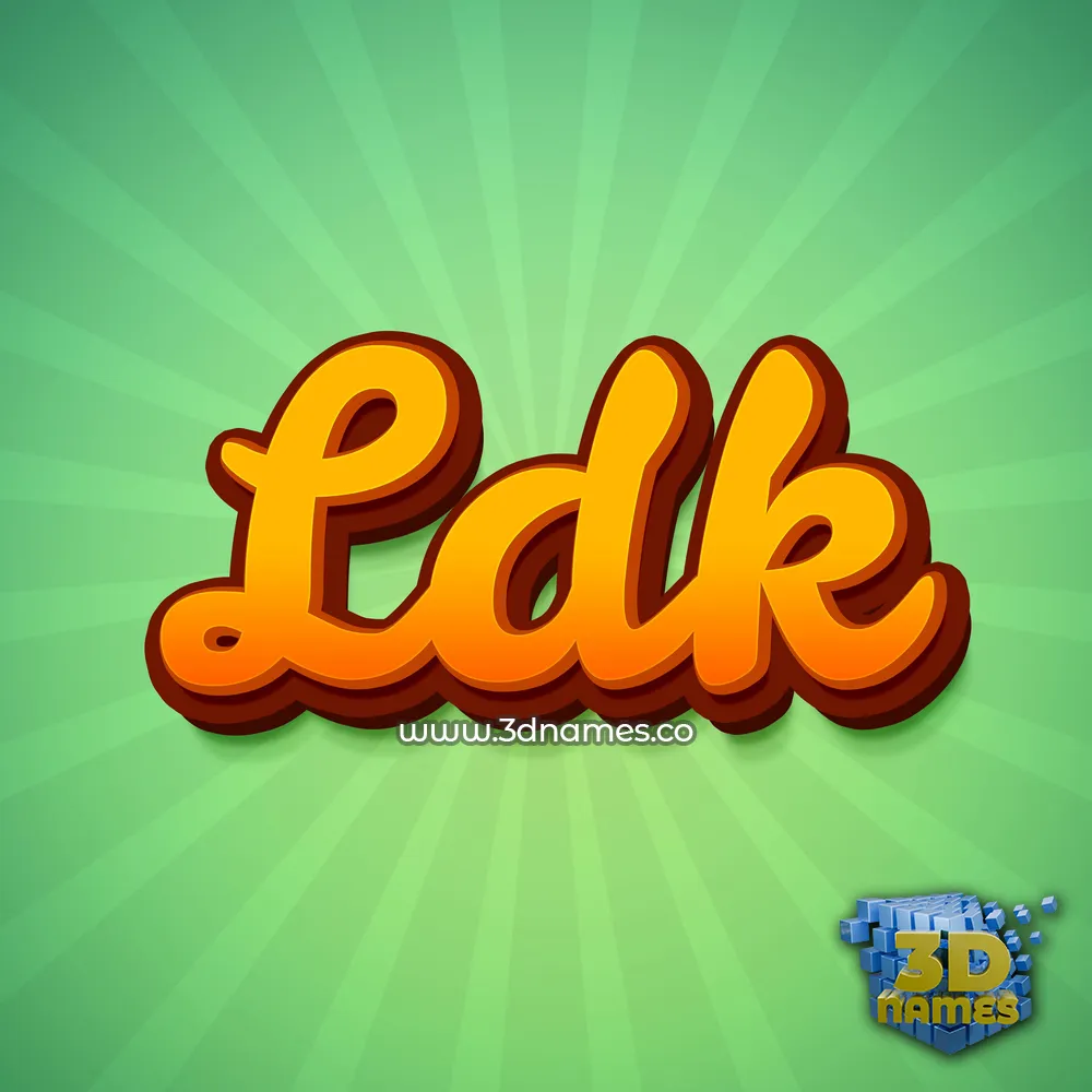 ldk in Green Rays style - 3D name wallpaper