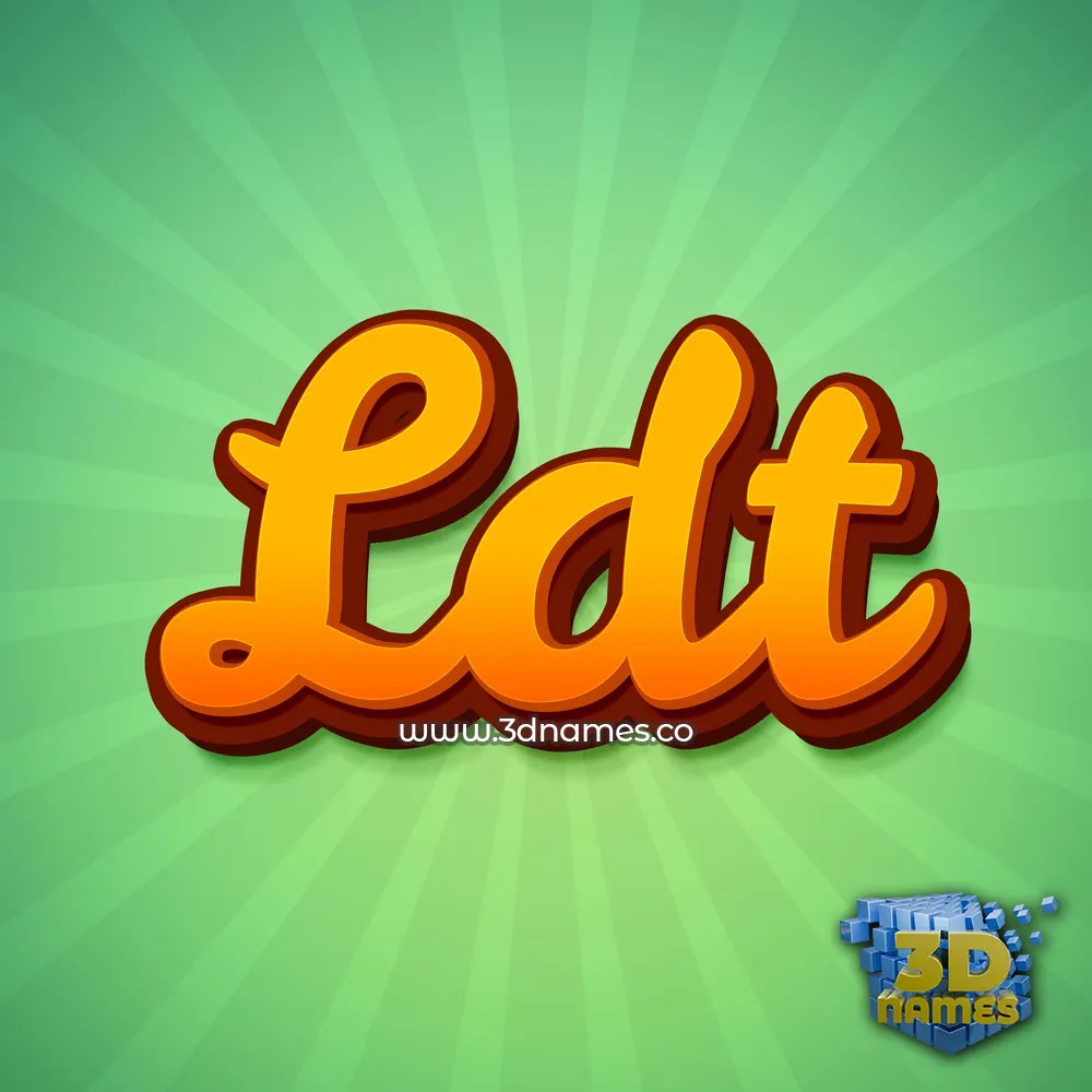 ldt in Green Rays style - 3D name wallpaper