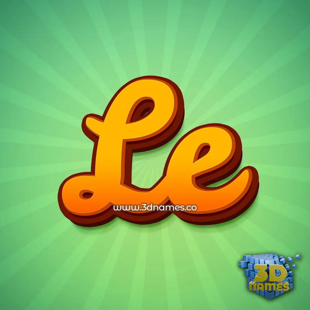 le in Green Rays style - 3D name wallpaper