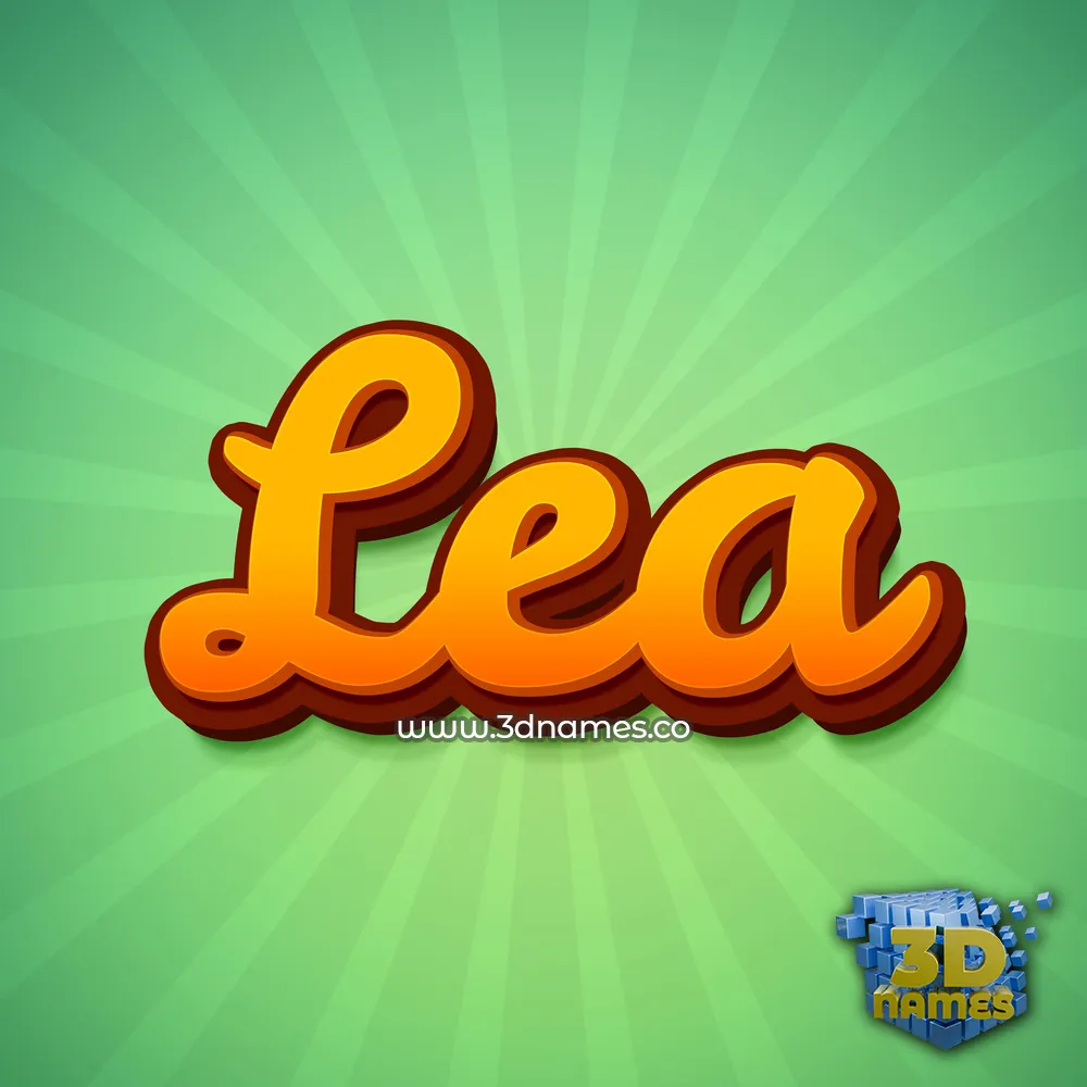 lea in Green Rays style - 3D name wallpaper
