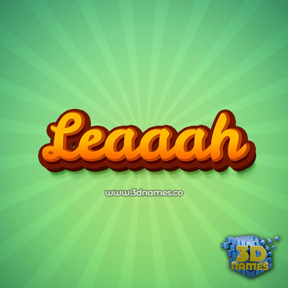 leaaah in Green Rays style - 3D name wallpaper