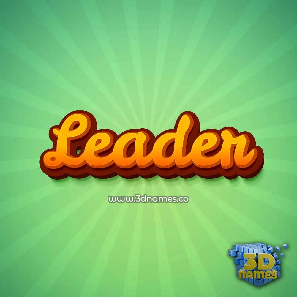 leader in Green Rays style - 3D name wallpaper