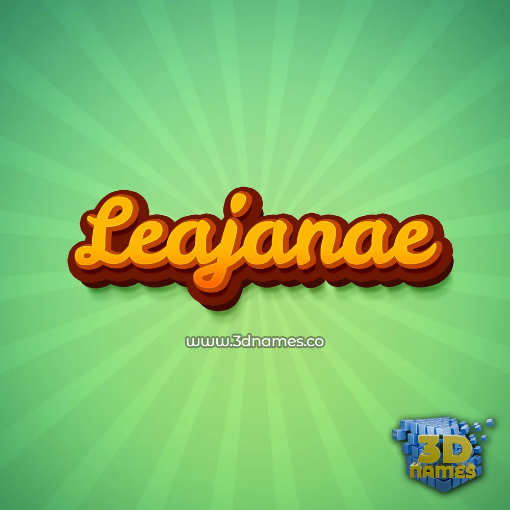 leajanae in Green Rays style - 3D name wallpaper